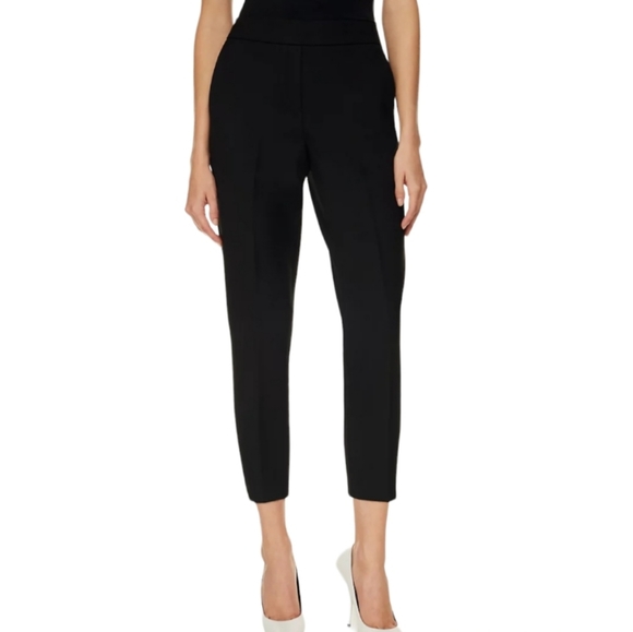 Aritzia Wilfred Black Crepe Button Fly Tuxedo Cropped Trouser Pant Size 00 - Picture 1 of 10